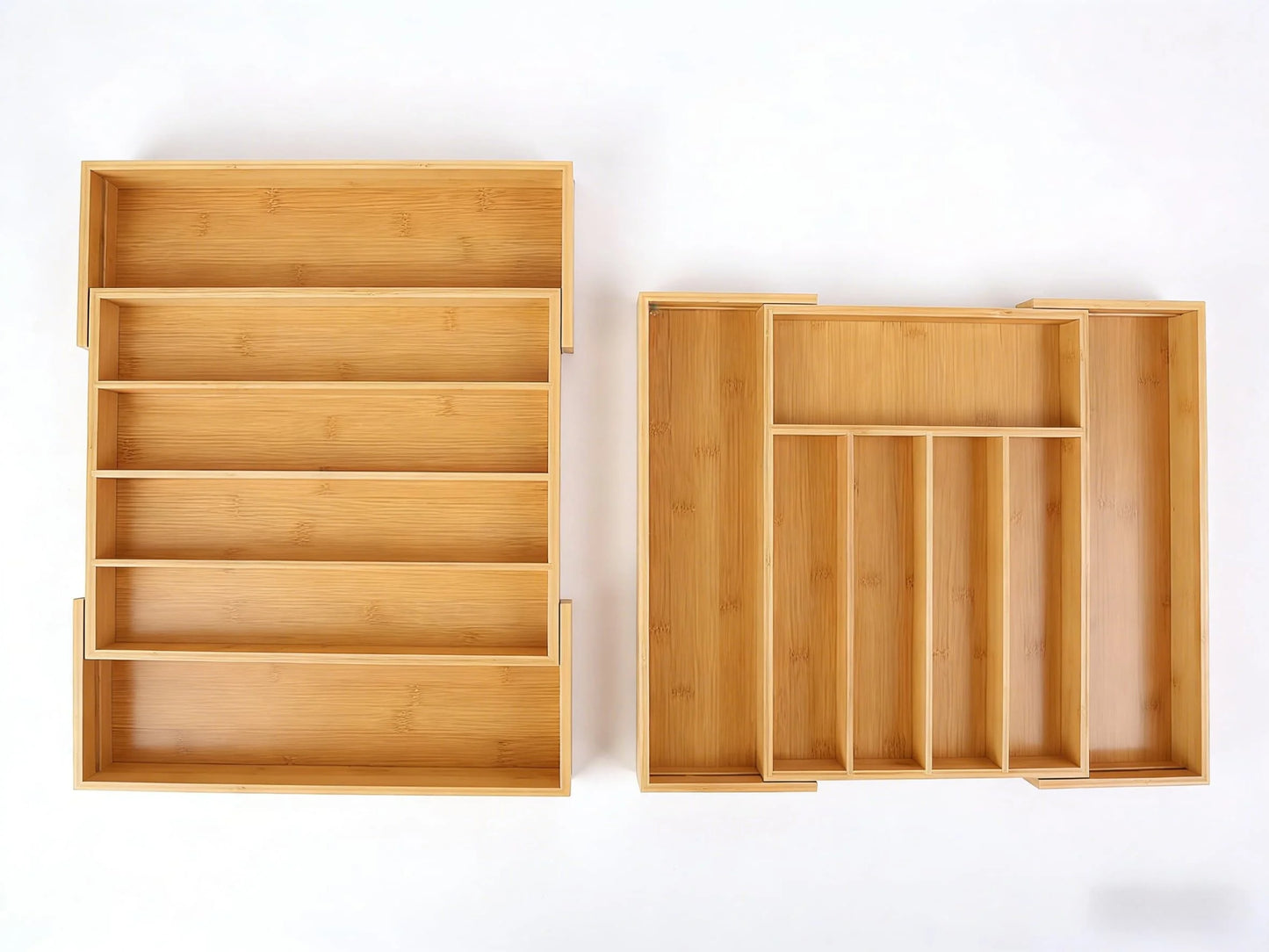 Expandable Bamboo Drawer Organizer - Adjustable Silverware & Cutlery Tray - MesaWorks™
