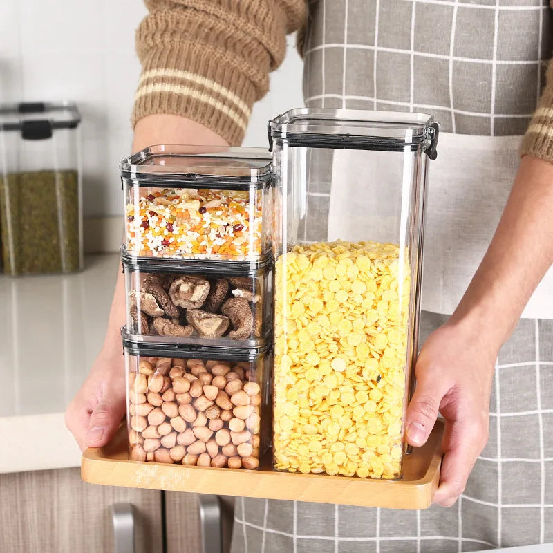 MesaWorks™ Crystal-Clear Stackable Pantry Containers