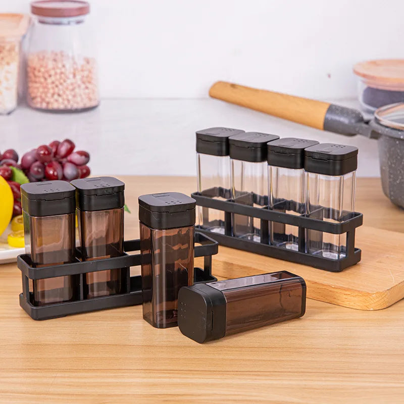 4-Piece Kitchen Spice Jar Set with Storage Rack - MesaWorks™