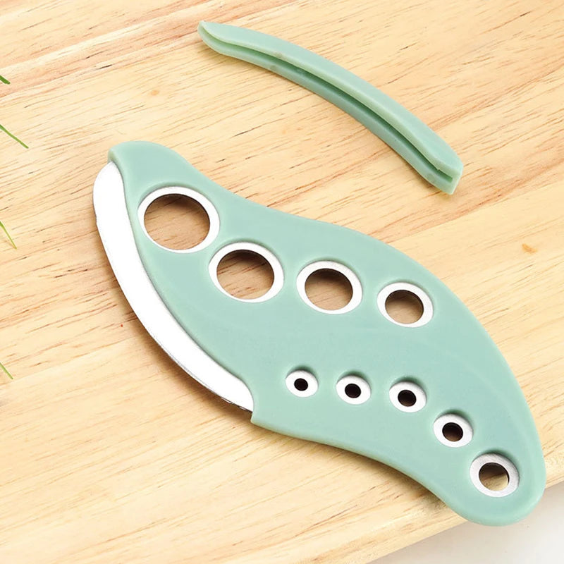 9-Hole Herb Stripper Tool and Leaf Peeler - Stainless Steel Kitchen Cutter - MesaWorks™