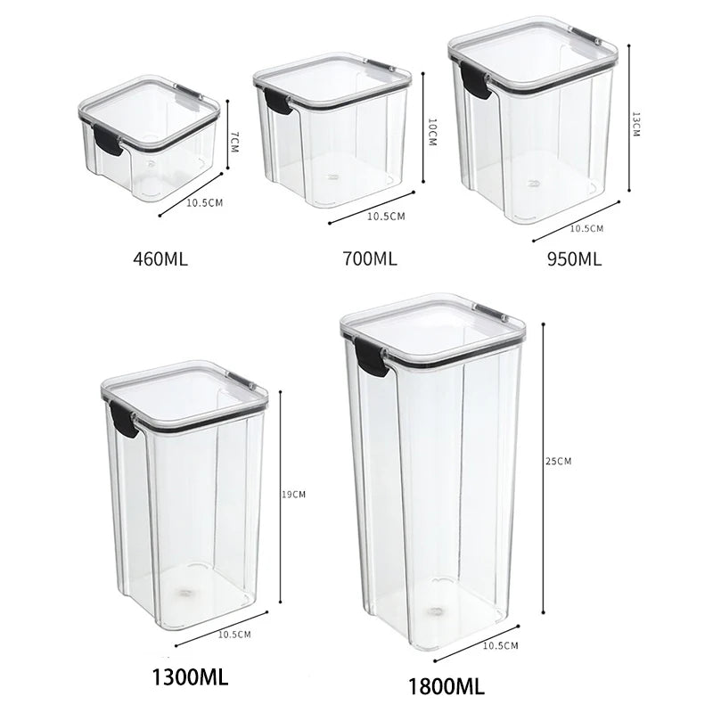 MesaWorks™ Crystal-Clear Stackable Pantry Containers