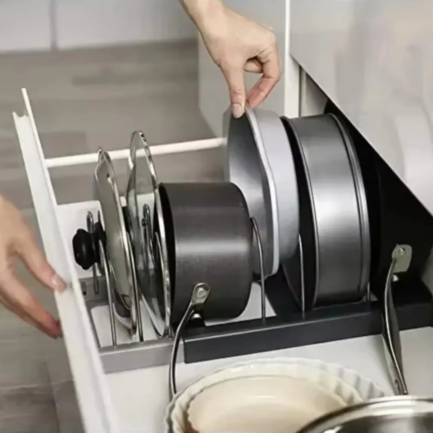 Expandable Frying Pan & Pot Lid Organizer Rack - MesaWorks™