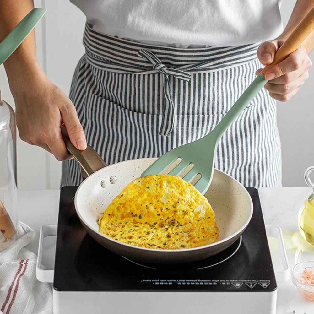 MesaWorks™ Organic Silicone & Wood Utensil Set.
