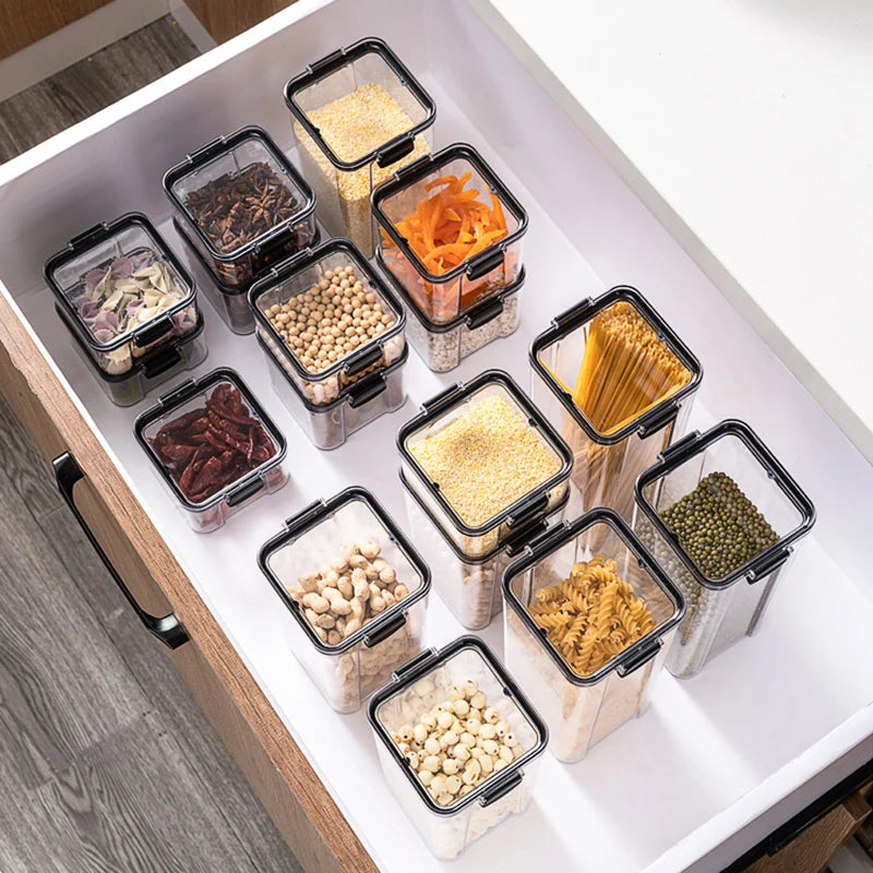 MesaWorks™ Crystal-Clear Stackable Pantry Containers