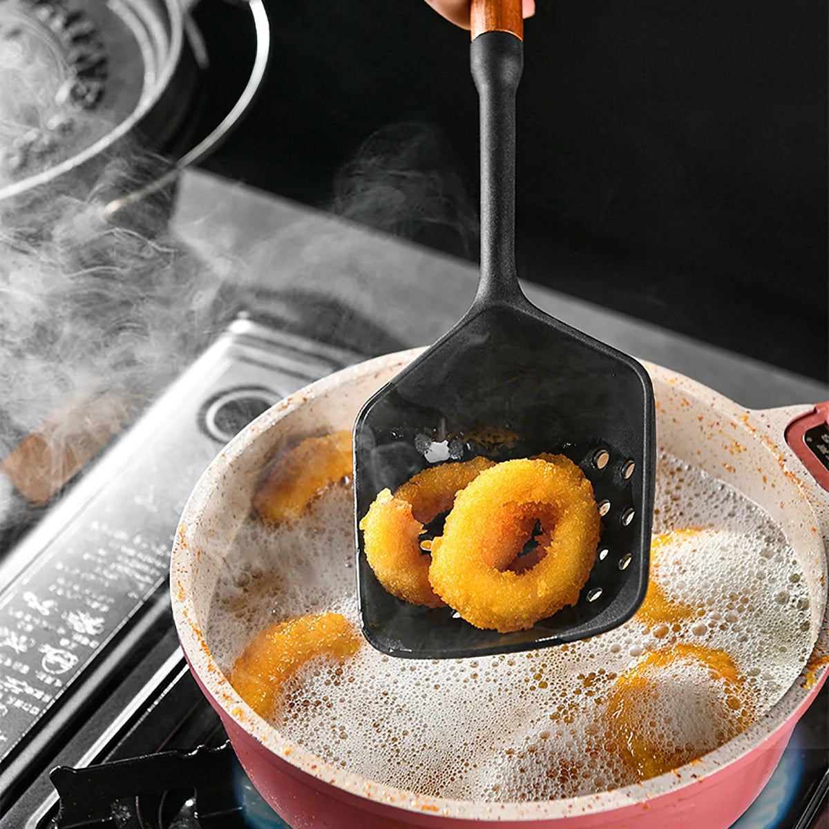 MesaWorks™ Midnight Silicone & Wood Utensil Set