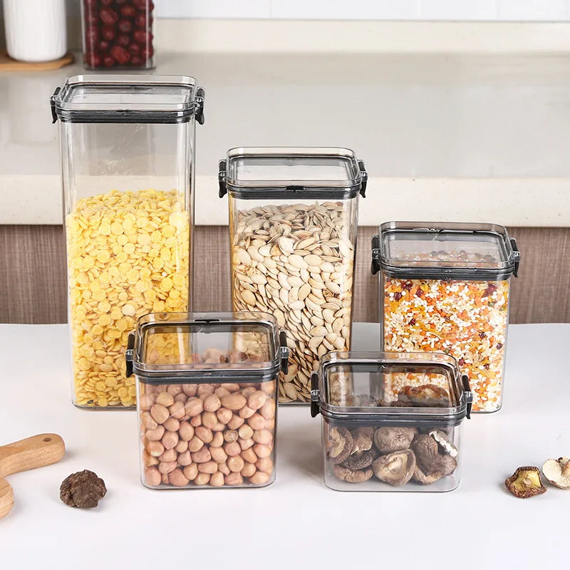 MesaWorks™ Crystal-Clear Stackable Pantry Containers