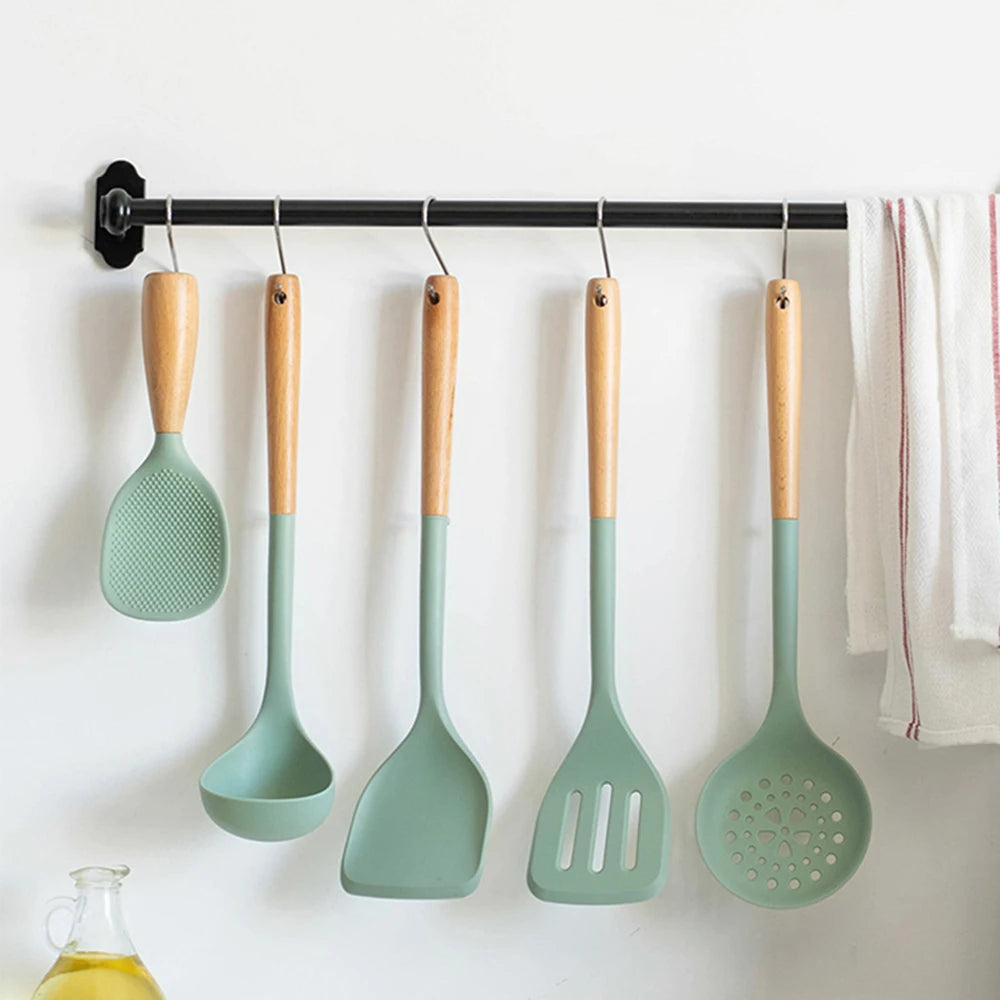 MesaWorks™ Organic Silicone & Wood Utensil Set.