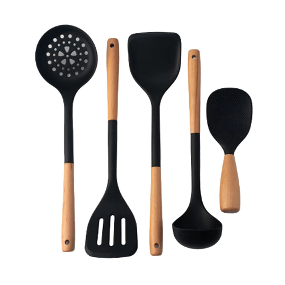 MesaWorks™ Organic Silicone & Wood Utensil Set.