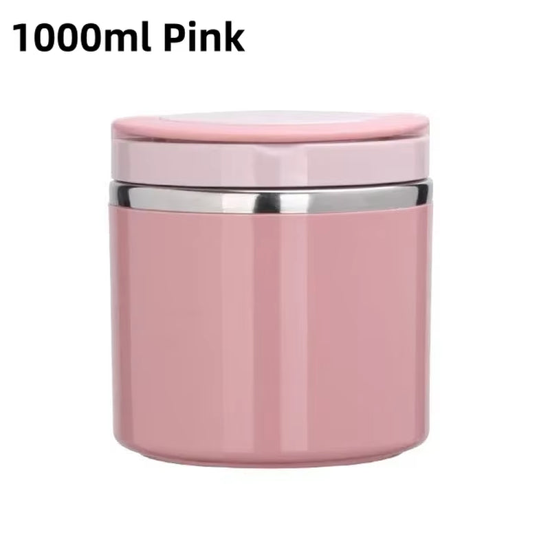 630/1000Ml Food Thermal Jar Insulated Soup Cup Thermos Containers Stainless Steel Lunch Box Thermo Keep Hot for School Children
