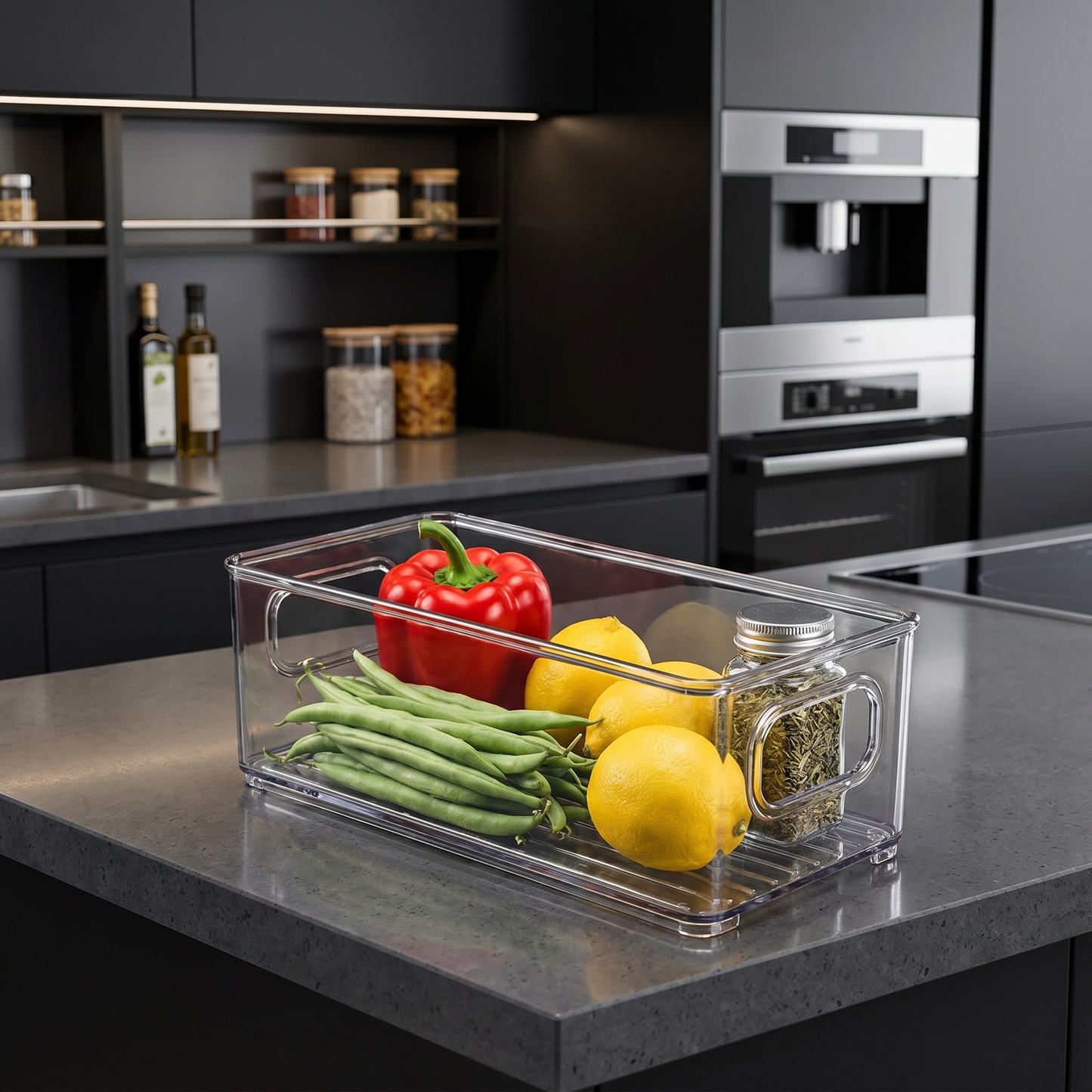 Stackable Refrigerator Organizer Bins - Clear Plastic Food Storage Box - MesaWorks™