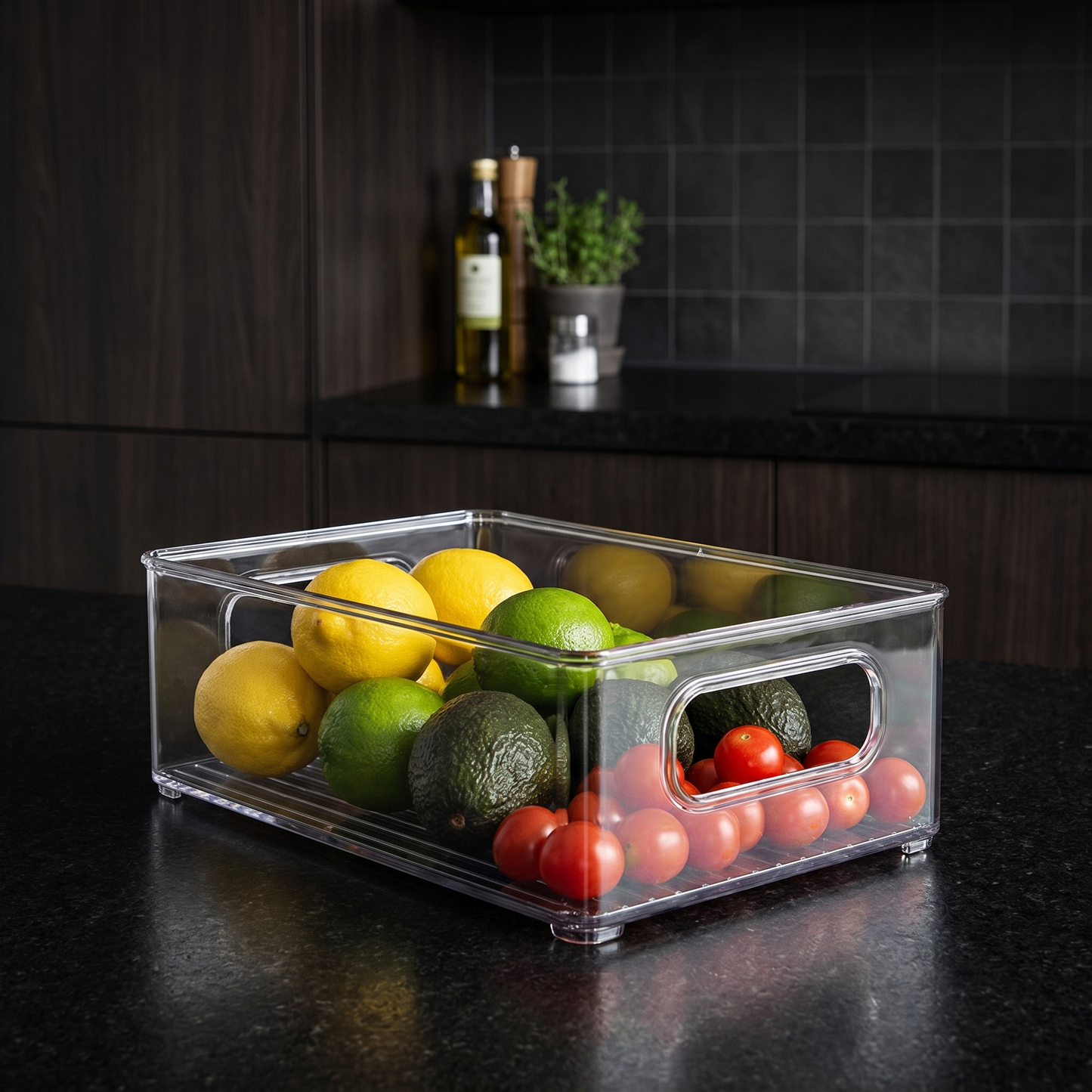 Stackable Refrigerator Organizer Bins - Clear Plastic Food Storage Box - MesaWorks™