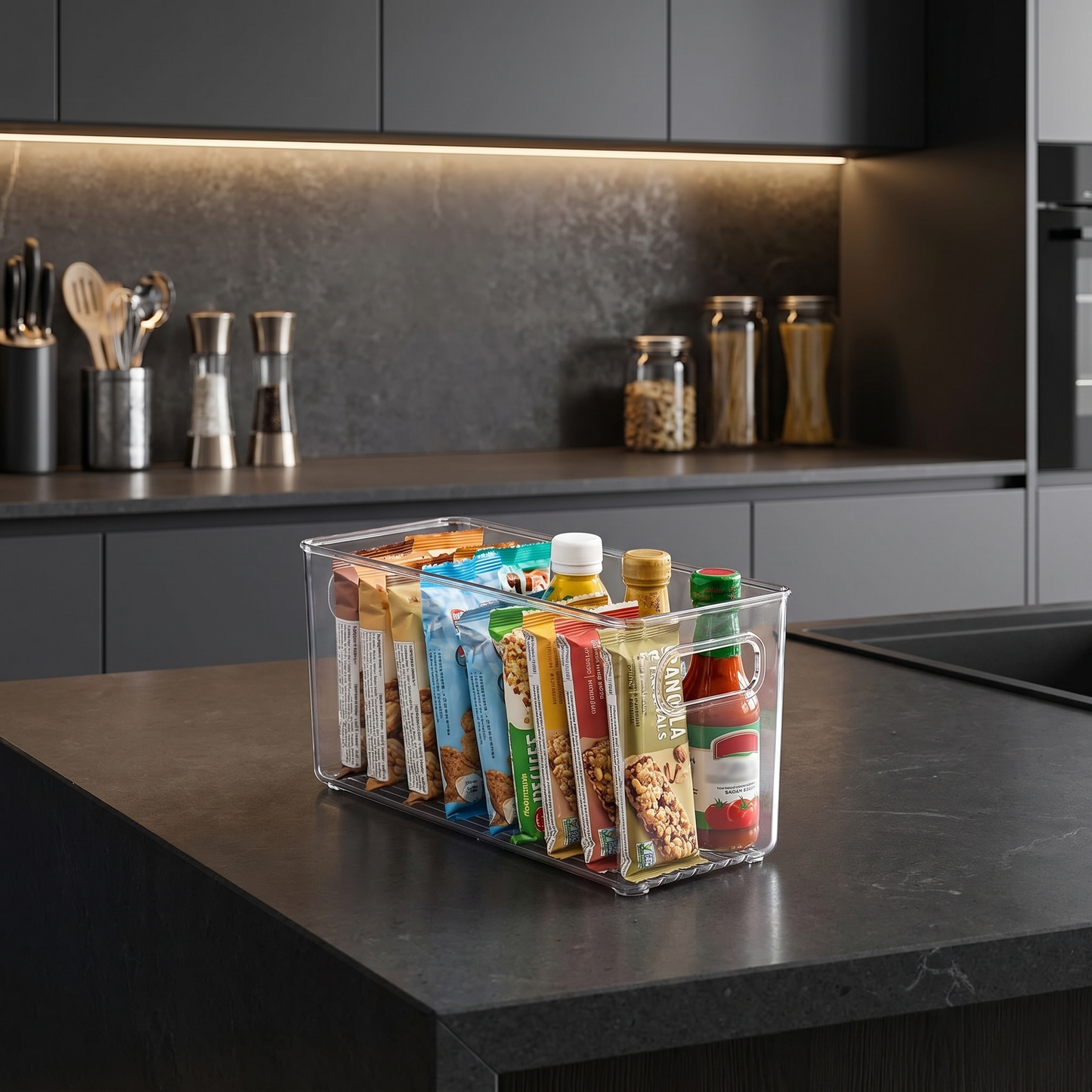 Stackable Refrigerator Organizer Bins - Clear Plastic Food Storage Box - MesaWorks™