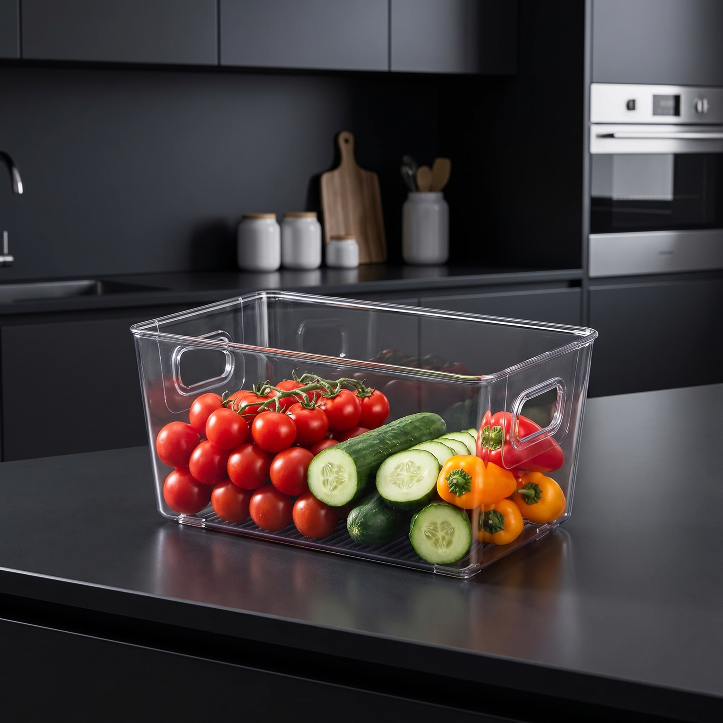 Stackable Refrigerator Organizer Bins - Clear Plastic Food Storage Box - MesaWorks™
