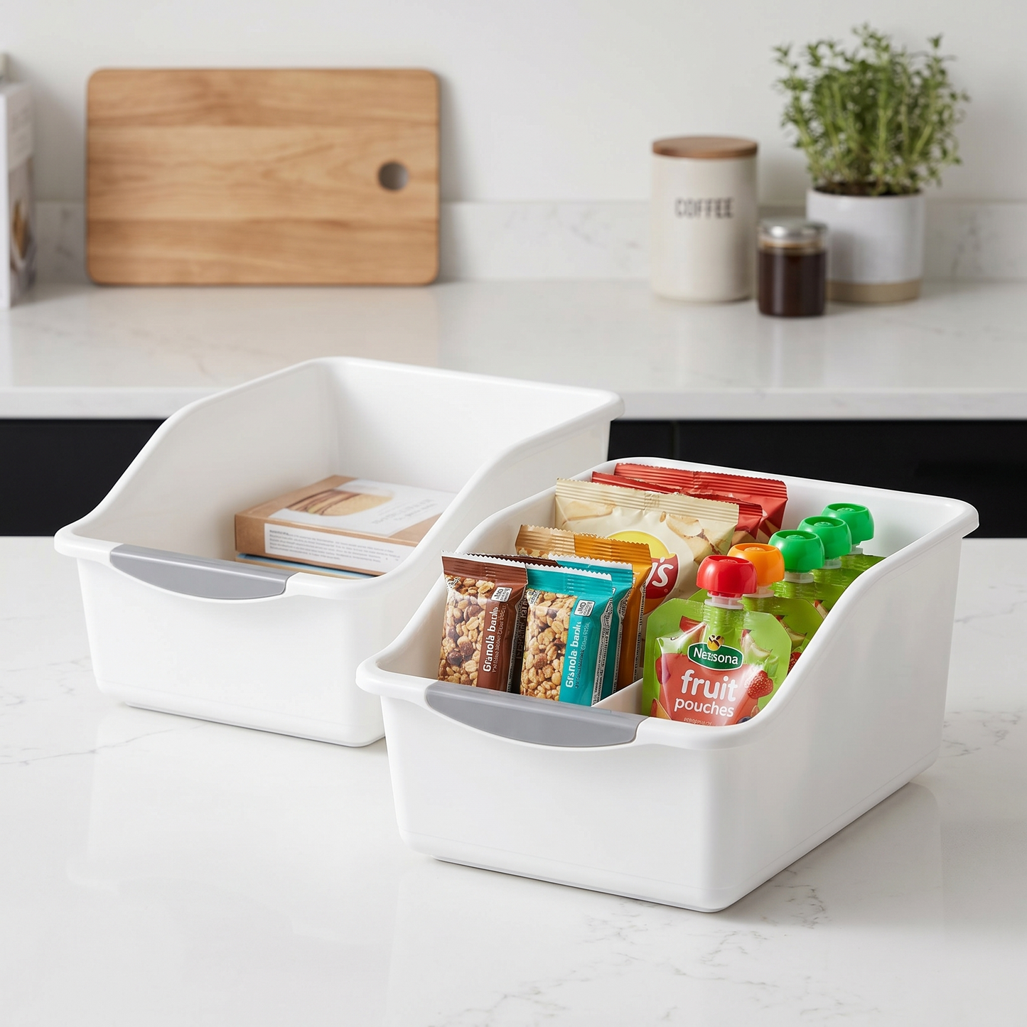 Under Sink Organizer Bins with Wheels - Plastic Cabinet Storage Baskets - MesaWorks™